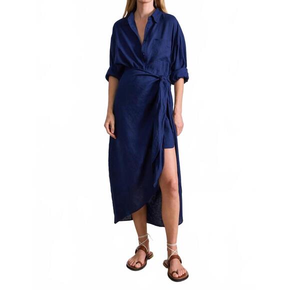 APIECE APART Dresses & Skirts - NEW APIECE APART alessandra sarong shirtdress in navy